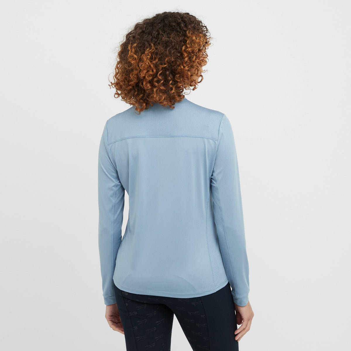 Womens Breathable Long Sleeved Riding Top Blue Fog