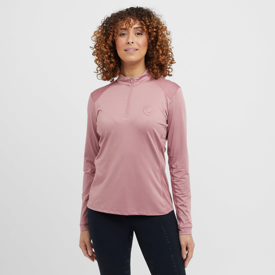 Womens Breathable Long Sleeved Riding Top Dusty Rose