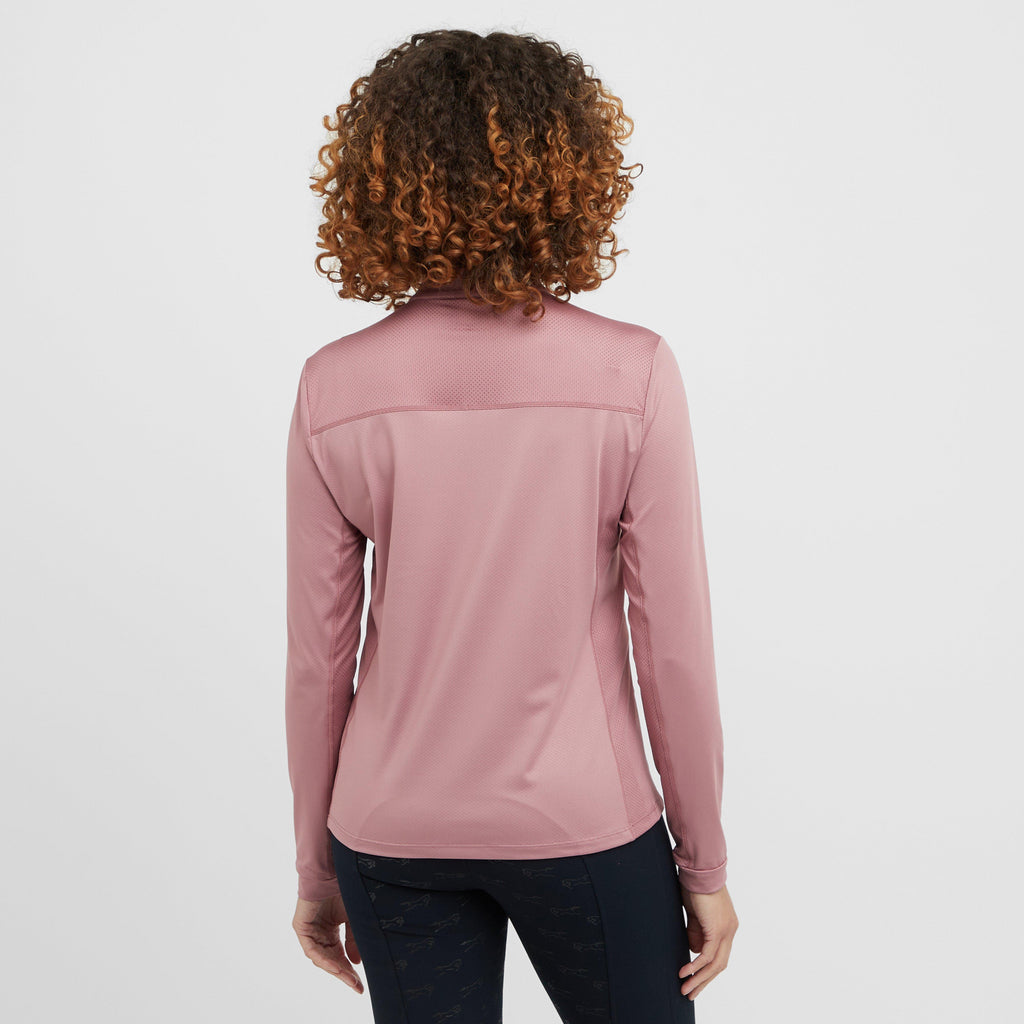 Womens Breathable Long Sleeved Riding Top Dusty Rose