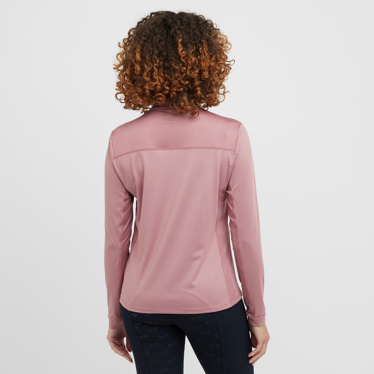 Womens Breathable Long Sleeved Riding Top Dusty Rose