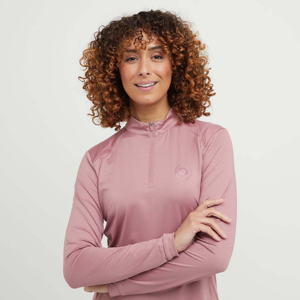 Womens Breathable Long Sleeved Riding Top Dusty Rose