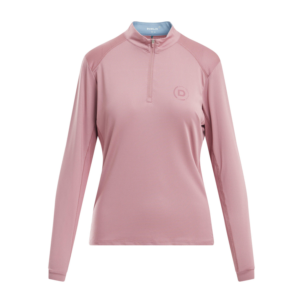 Womens Breathable Long Sleeved Riding Top Dusty Rose