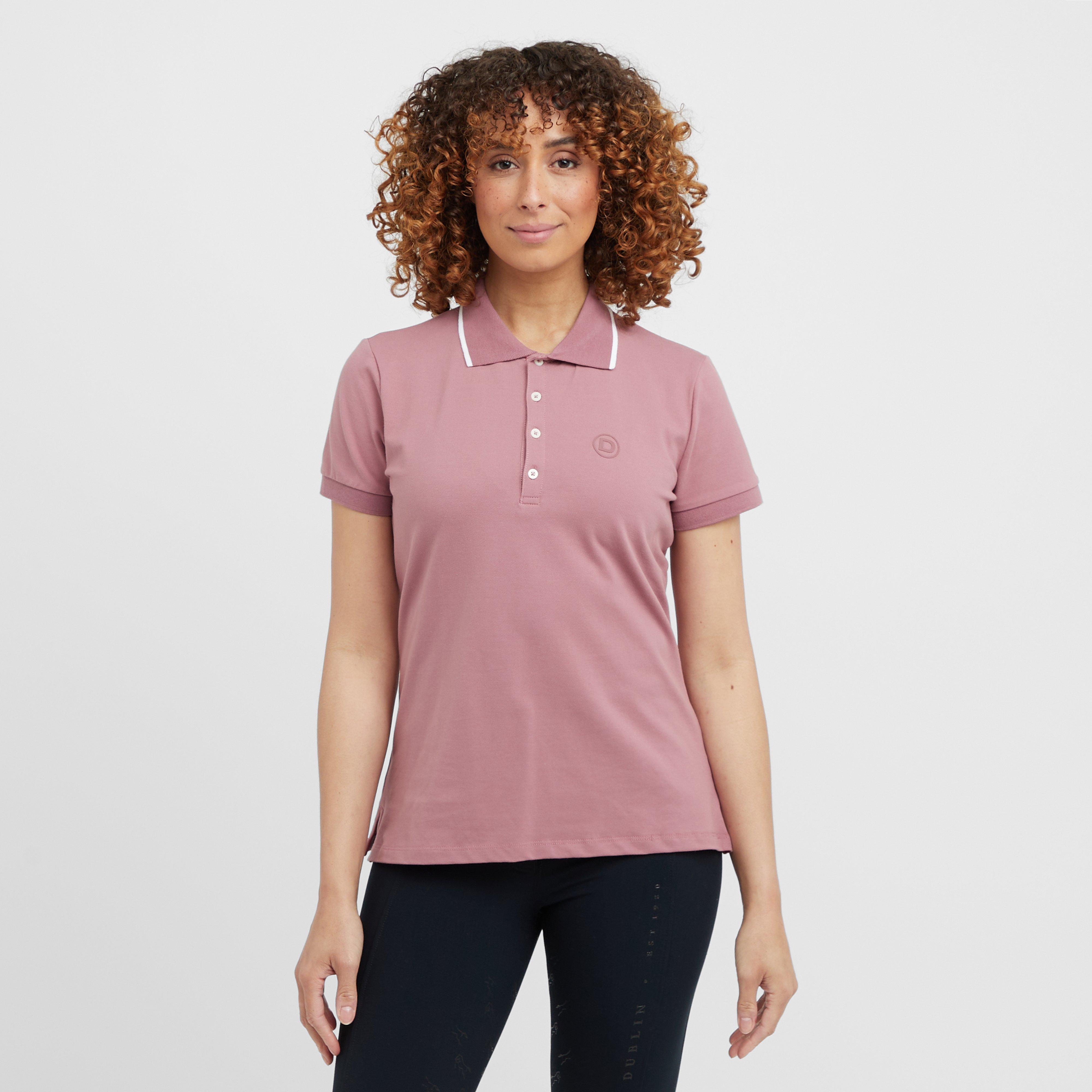 Womens Cotton Pique Short Sleeved Polo Dusty Rose