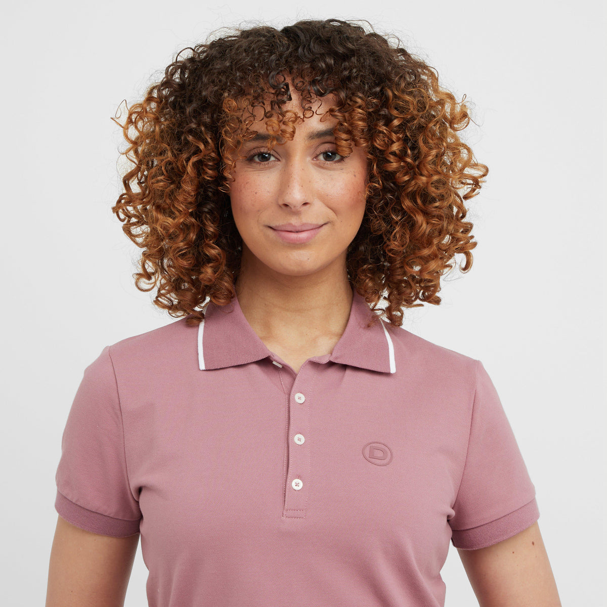 Womens Cotton Pique Short Sleeved Polo Dusty Rose