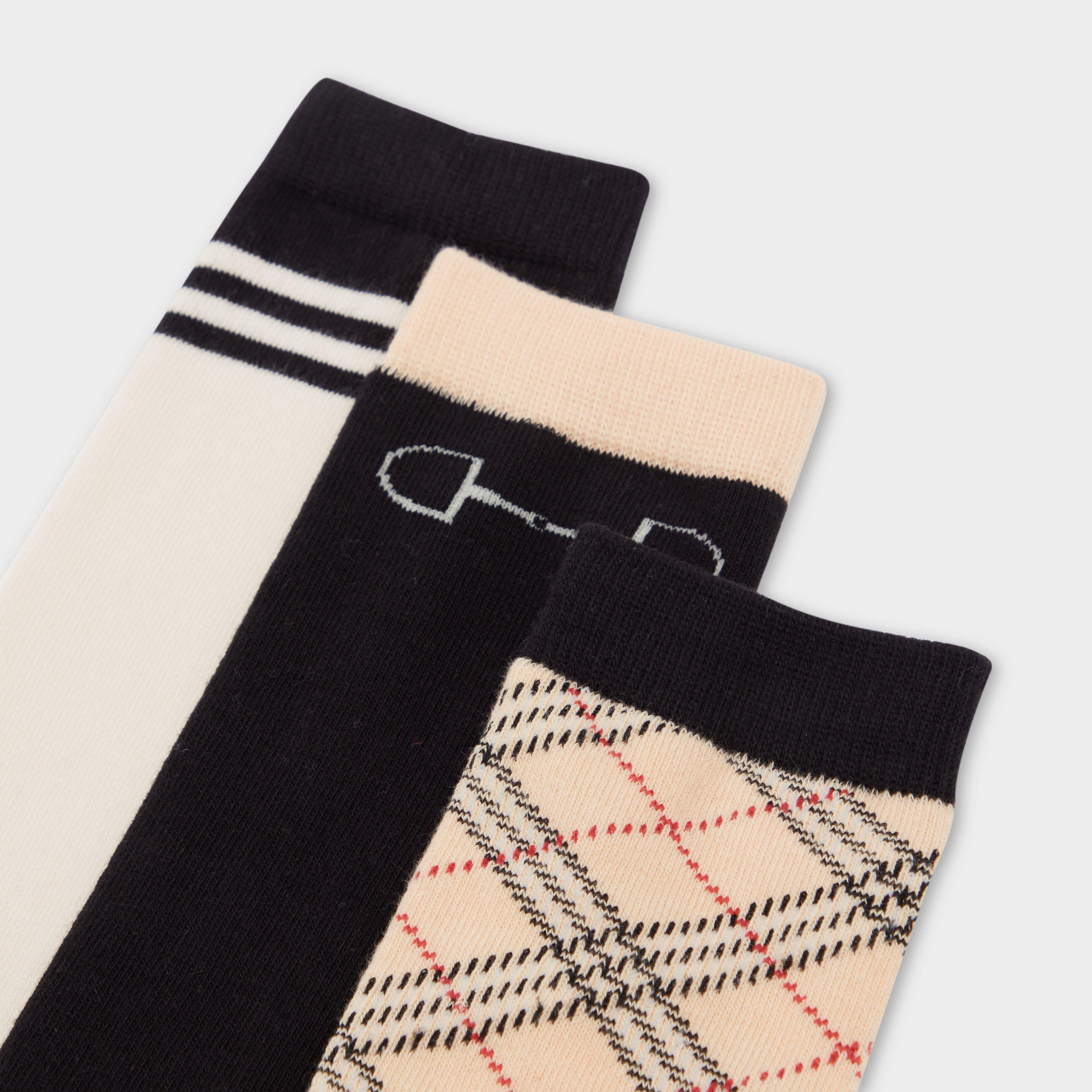 3 Pack Socks Classic London Check