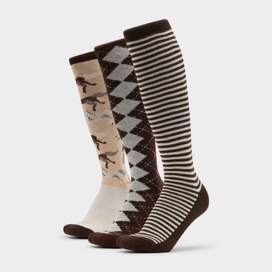 3 Pack Socks Olive Neutrals