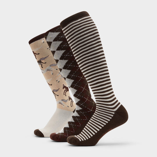 3 Pack Socks Olive Neutrals