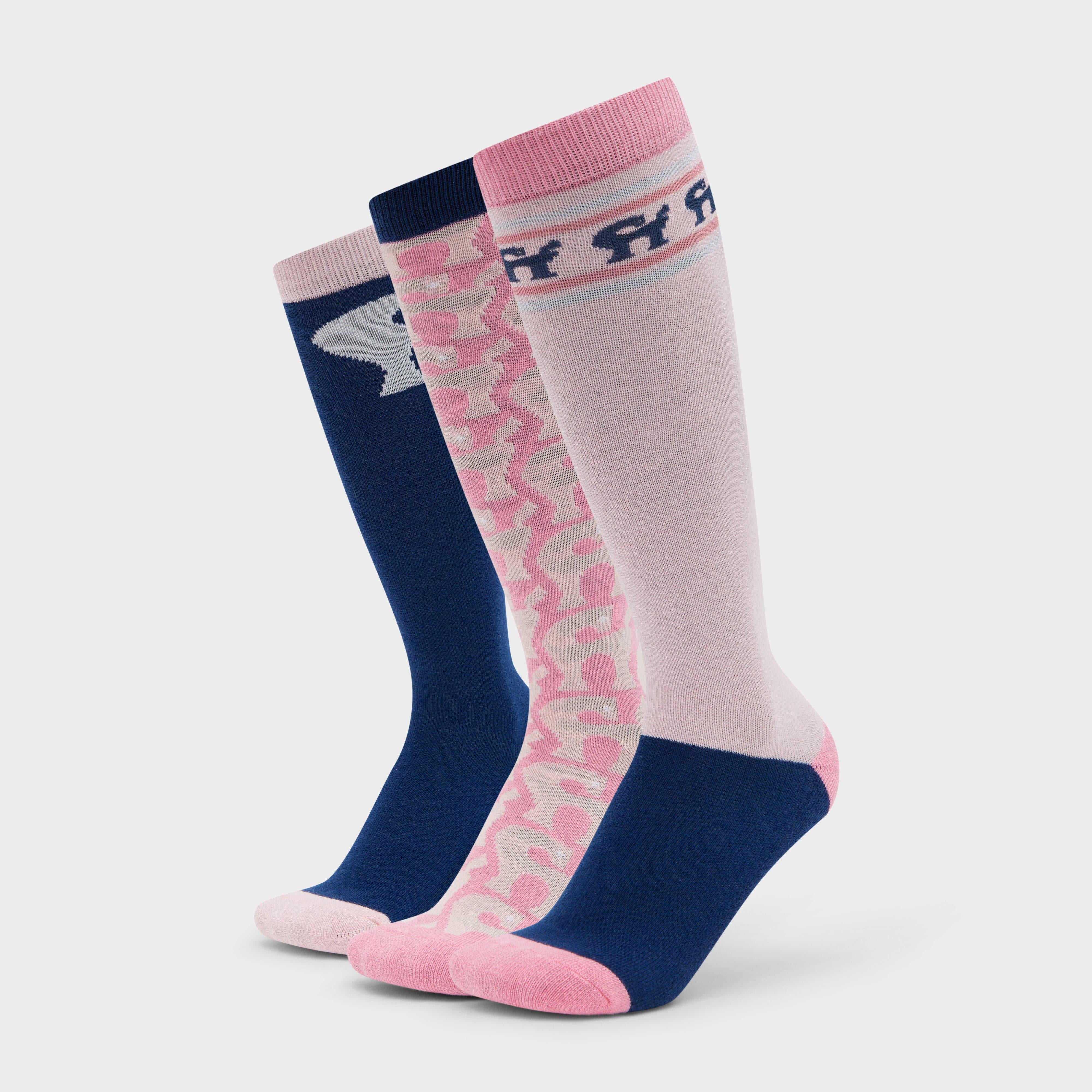 3 Pack Socks True Navy/Pink Tulle Pony