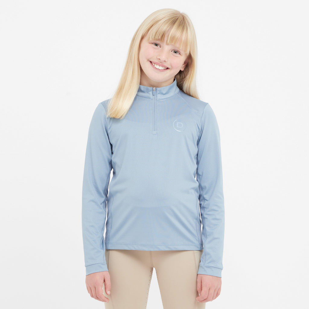 Kids Breathable Long Sleeved Riding Top Blue Fog