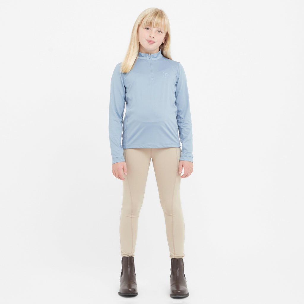 Kids Breathable Long Sleeved Riding Top Blue Fog