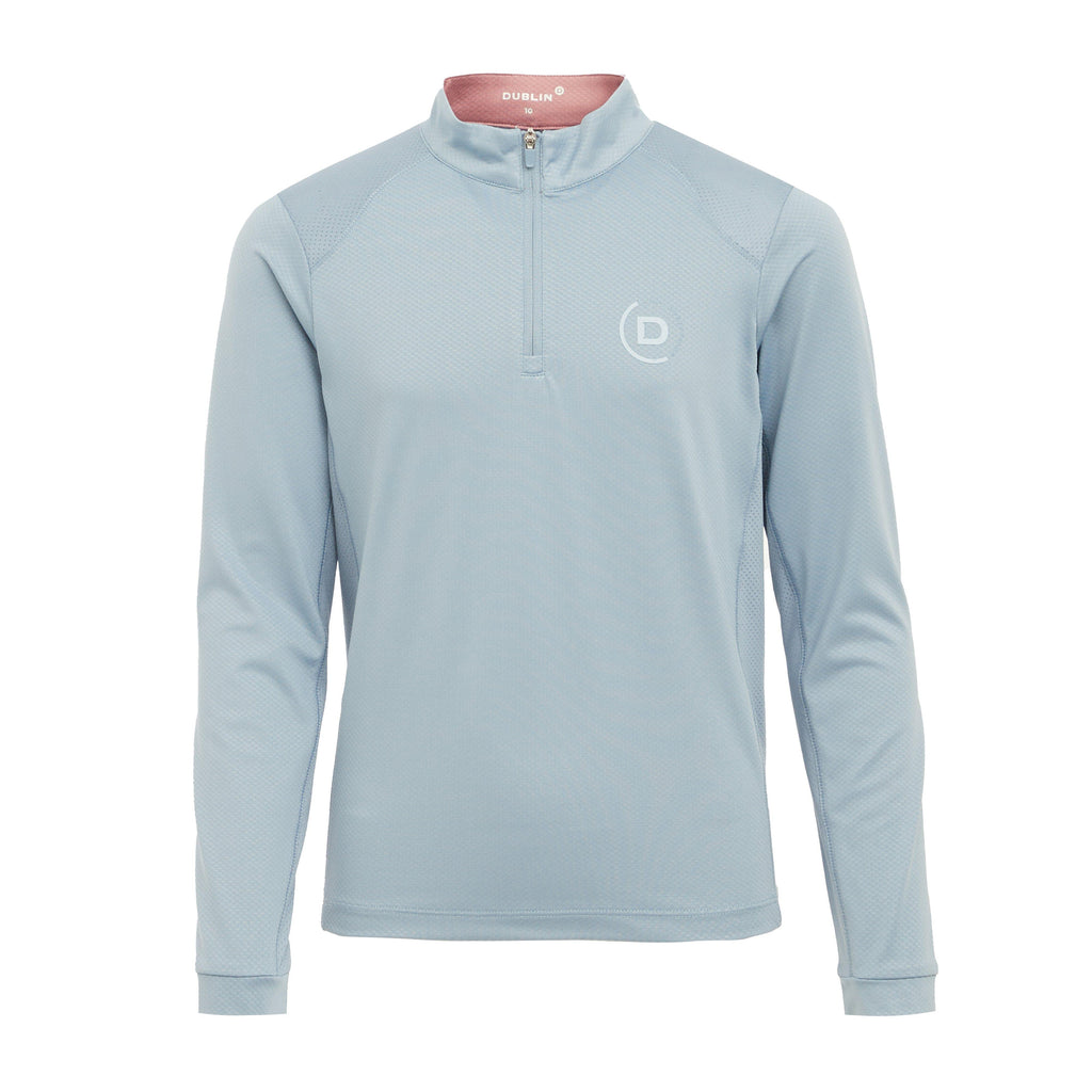 Kids Breathable Long Sleeved Riding Top Blue Fog