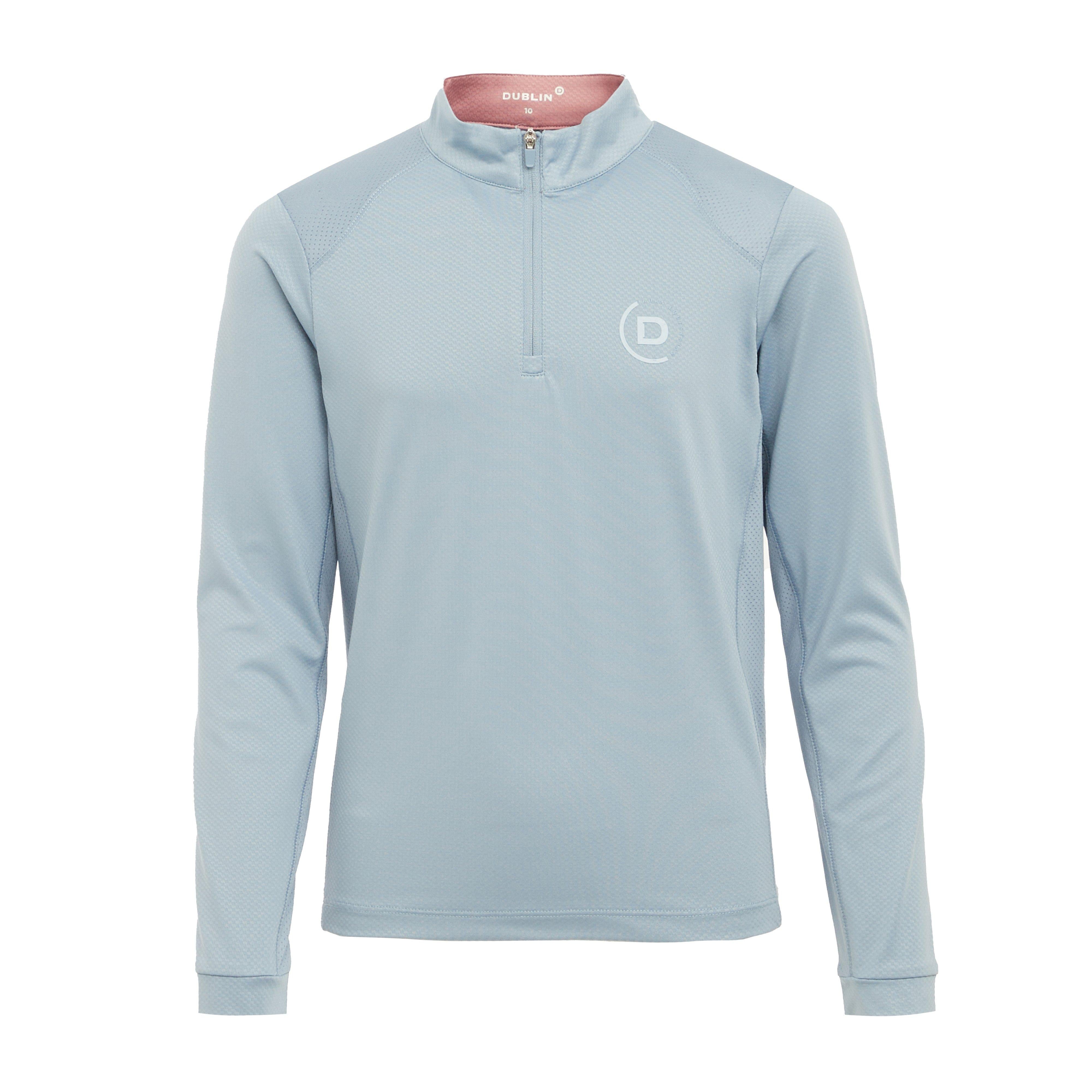 Kids Breathable Long Sleeved Riding Top Blue Fog