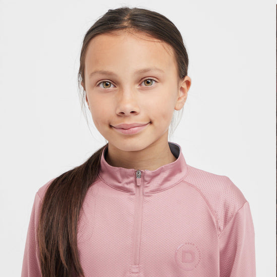 Kids Breathable Long Sleeved Riding Top Dusty Rose