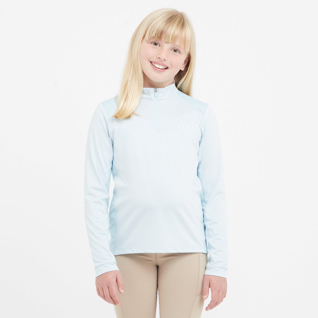 Kids Breathable Long Sleeved Riding Top Sky Blue