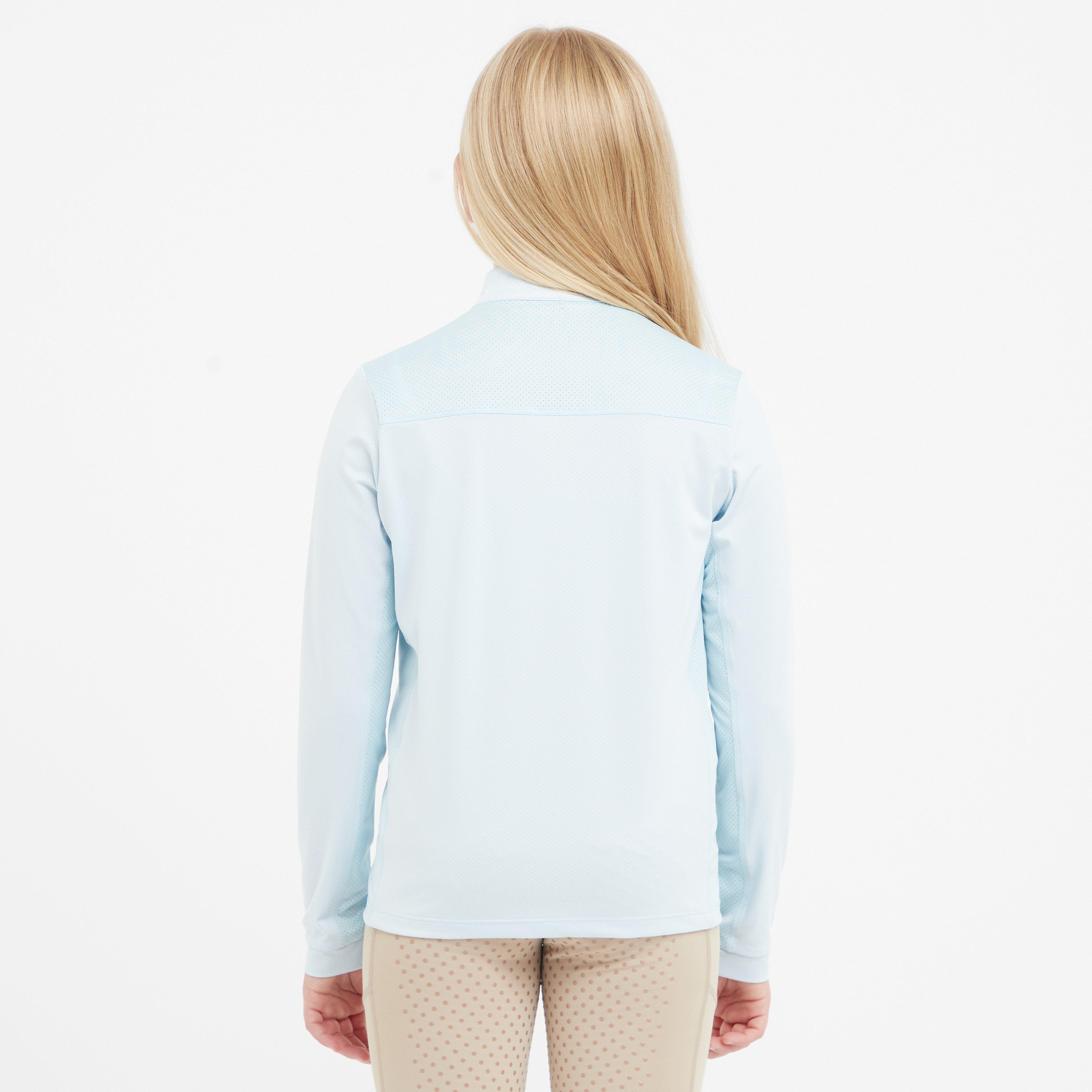 Kids Breathable Long Sleeved Riding Top Sky Blue