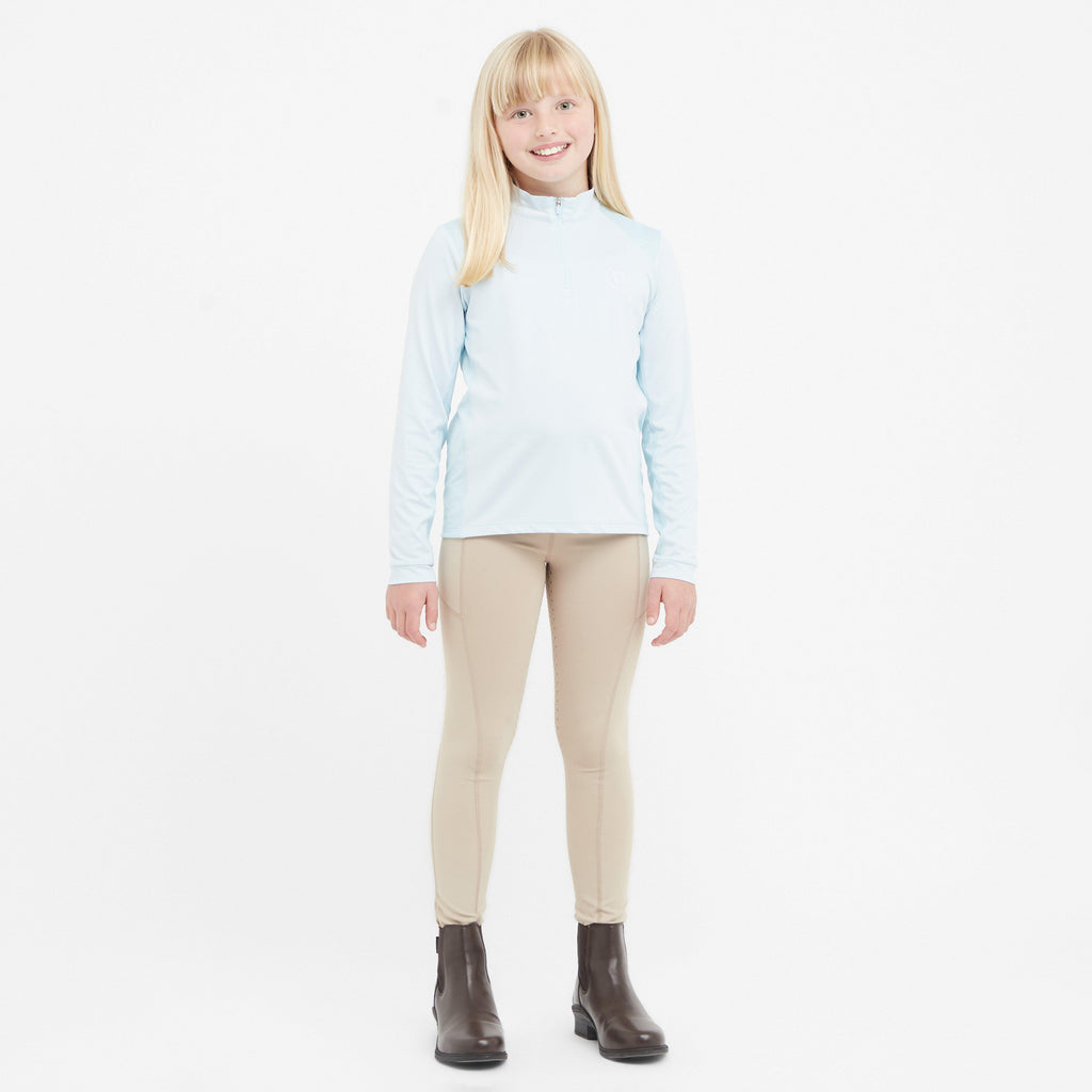 Kids Breathable Long Sleeved Riding Top Sky Blue