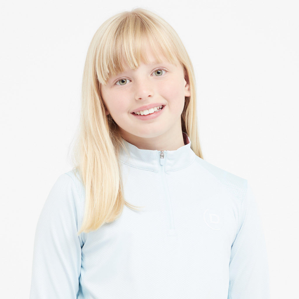 Kids Breathable Long Sleeved Riding Top Sky Blue