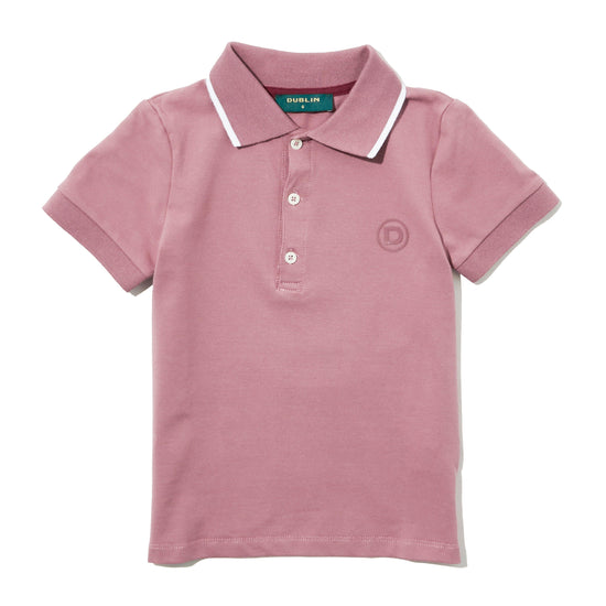 Kids Cotton Pique Short Sleeved Polo Dusty Rose