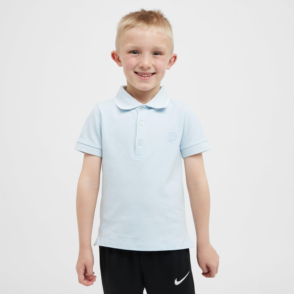 Kids Cotton Pique Short Sleeved Polo Sky Blue