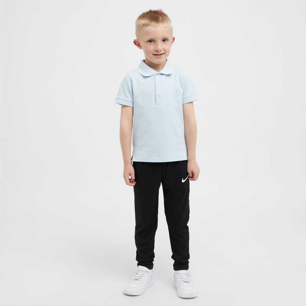 Kids Cotton Pique Short Sleeved Polo Sky Blue