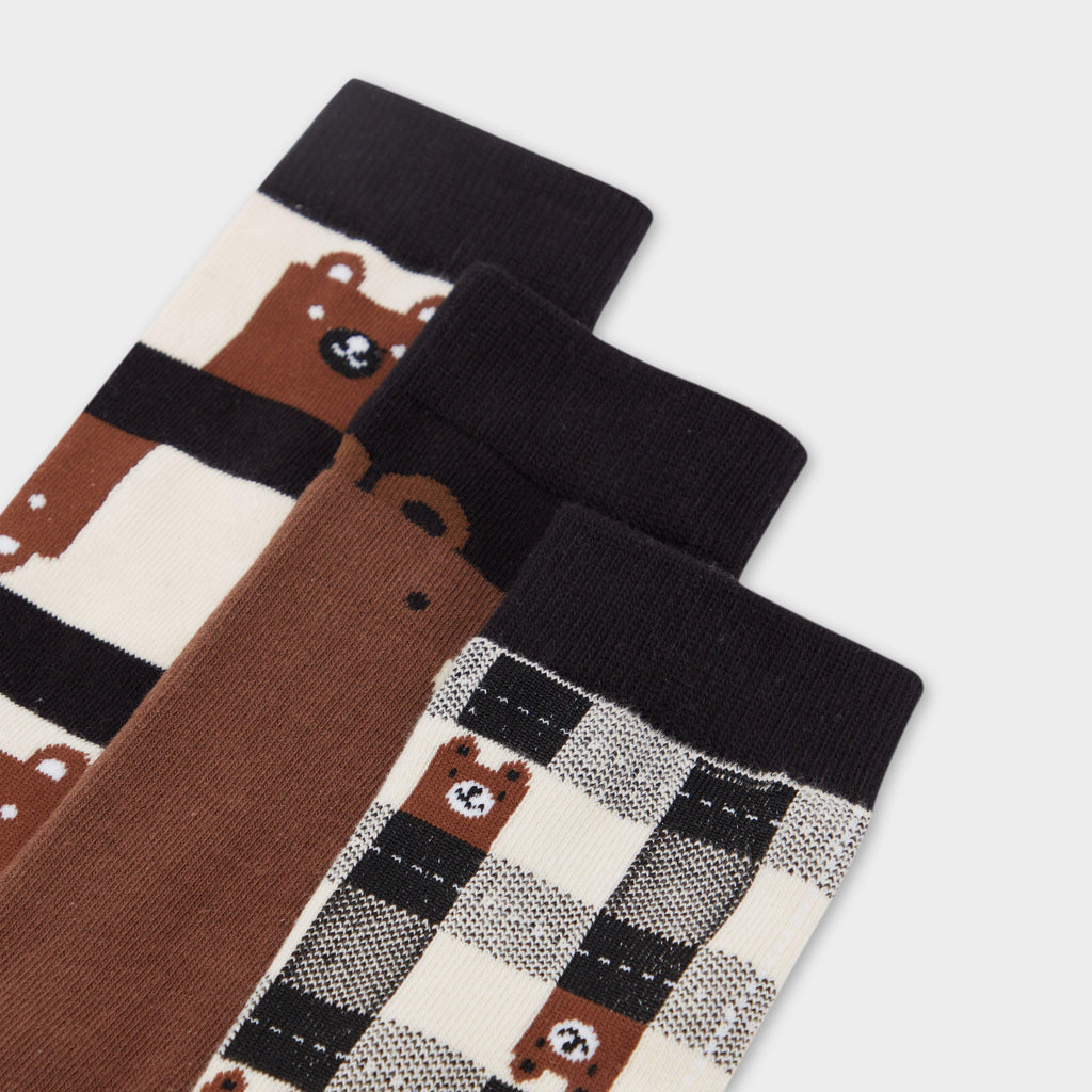 Kids 3 Pack Socks Peekaboo Bear