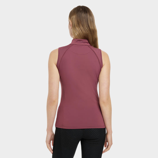 Womens Maria Mesh Sleeveless Base Layer Rosewood