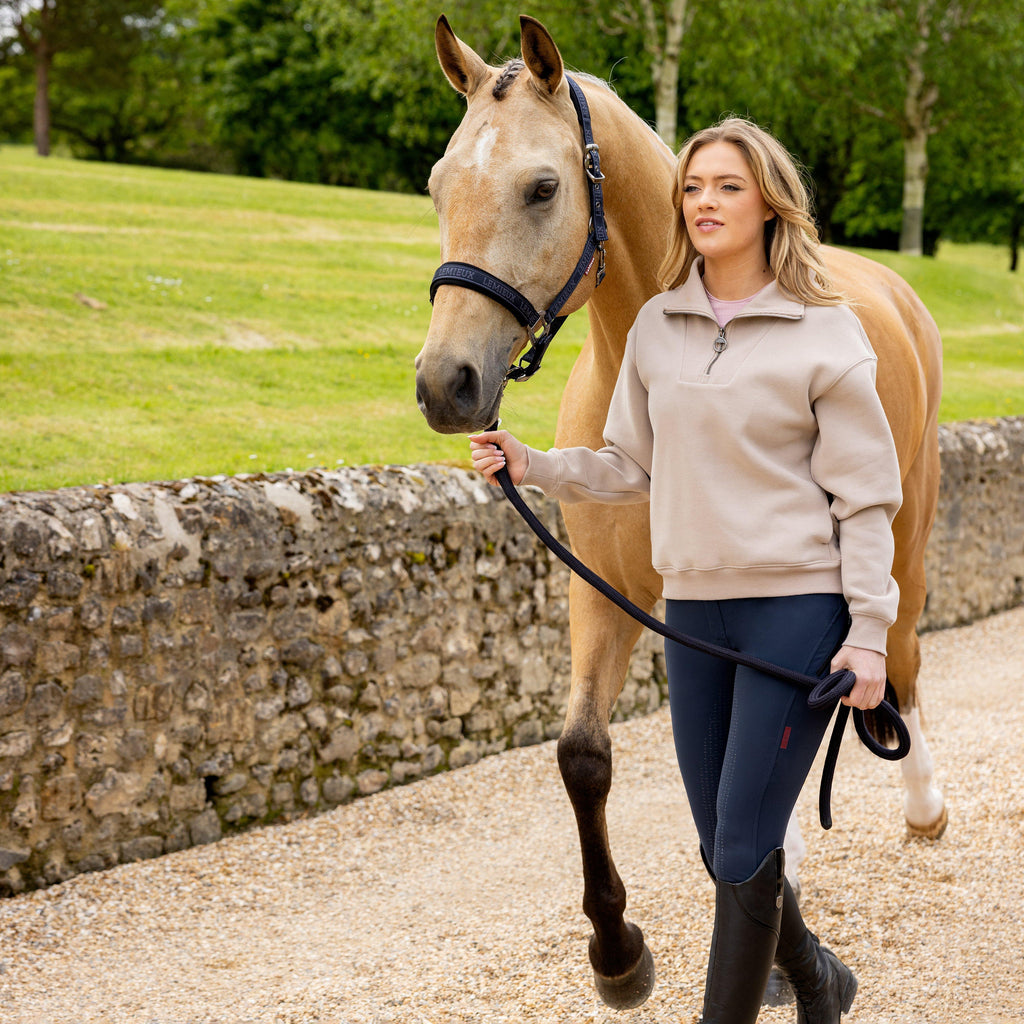 Womens Keira Quarter Neck Sweater Almond