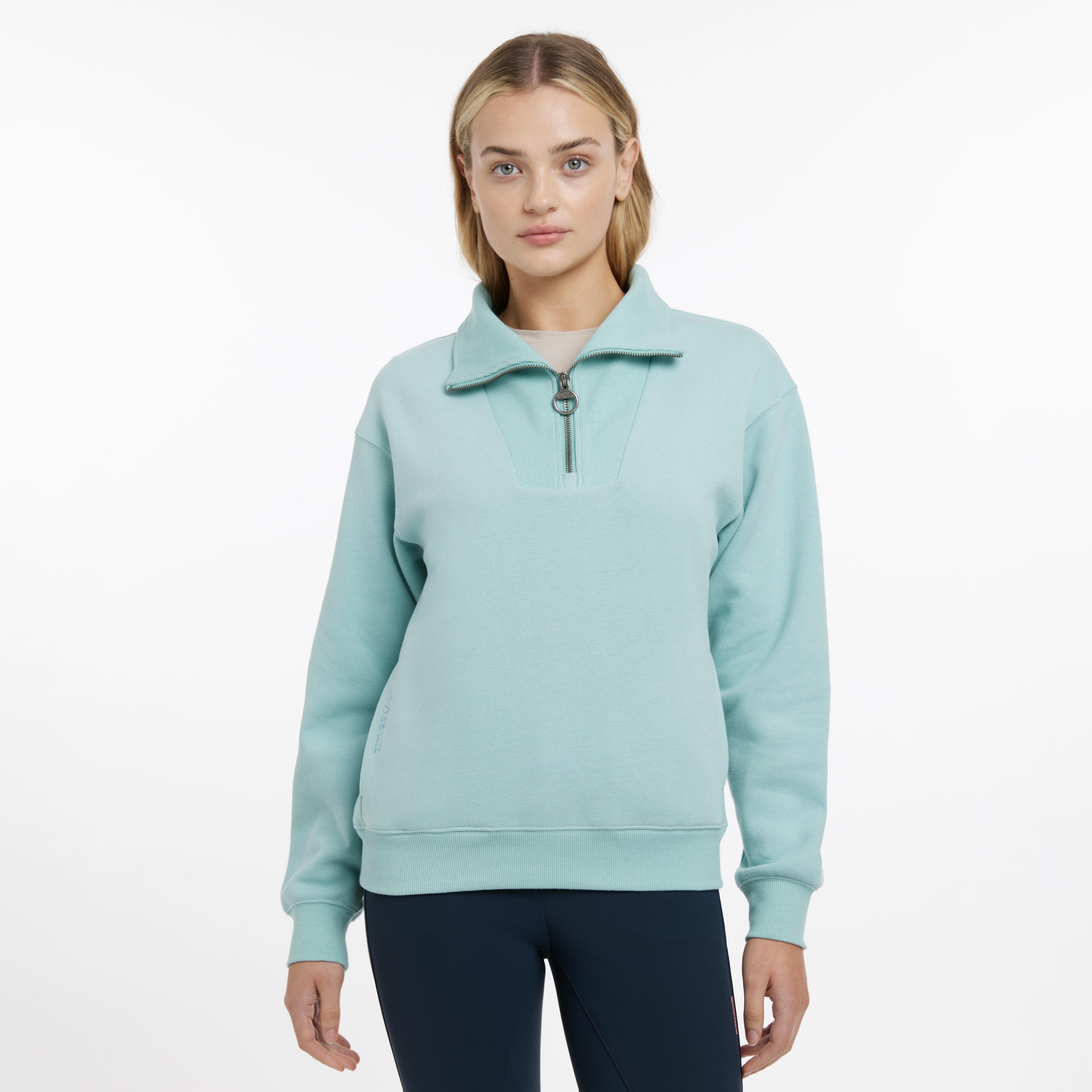 Womens Keira Quarter Neck Sweater Aqua