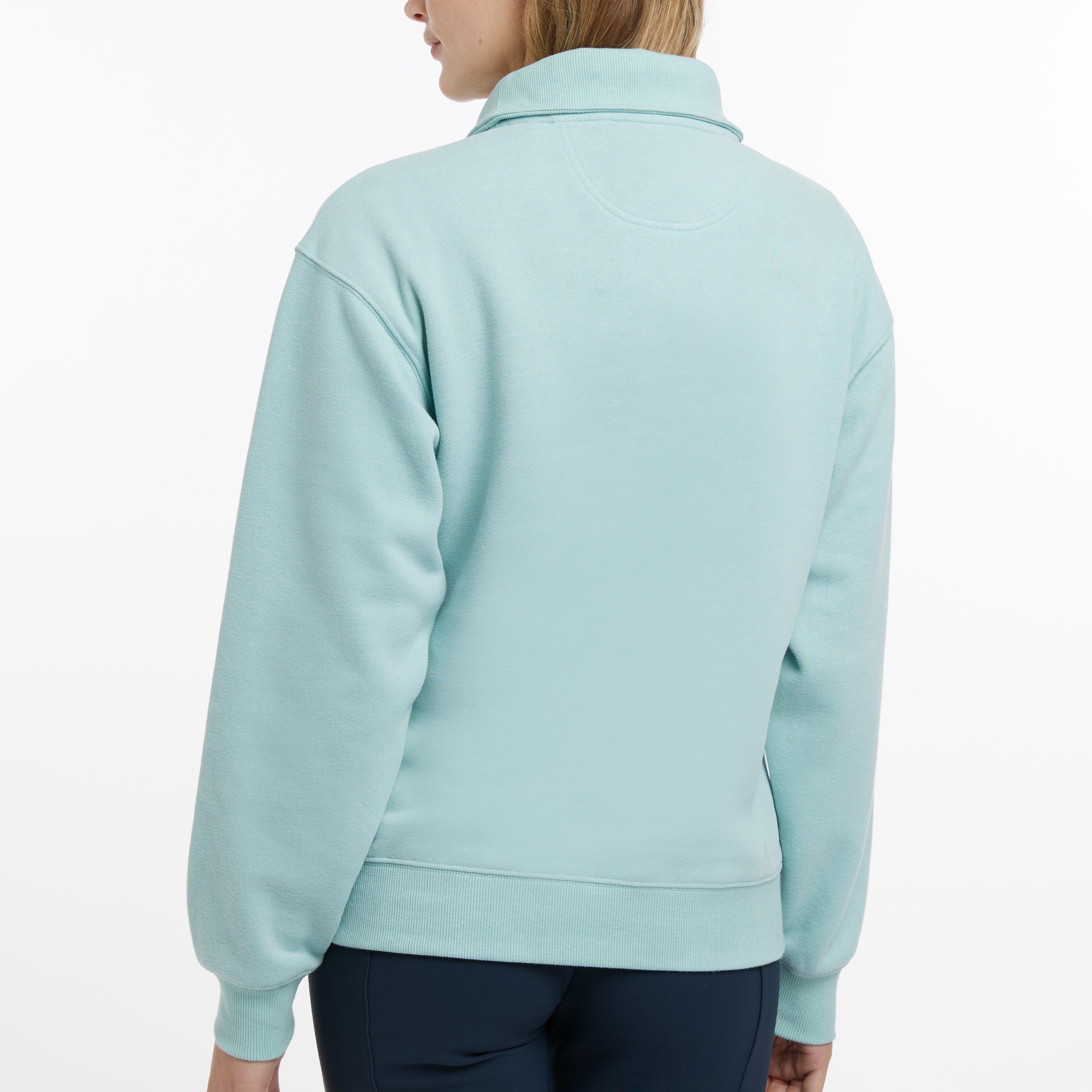 Womens Keira Quarter Neck Sweater Aqua
