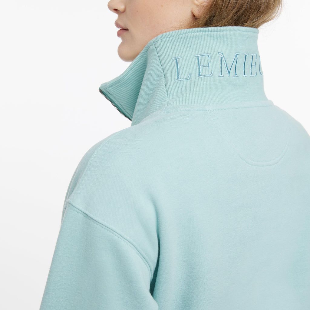 Womens Keira Quarter Neck Sweater Aqua