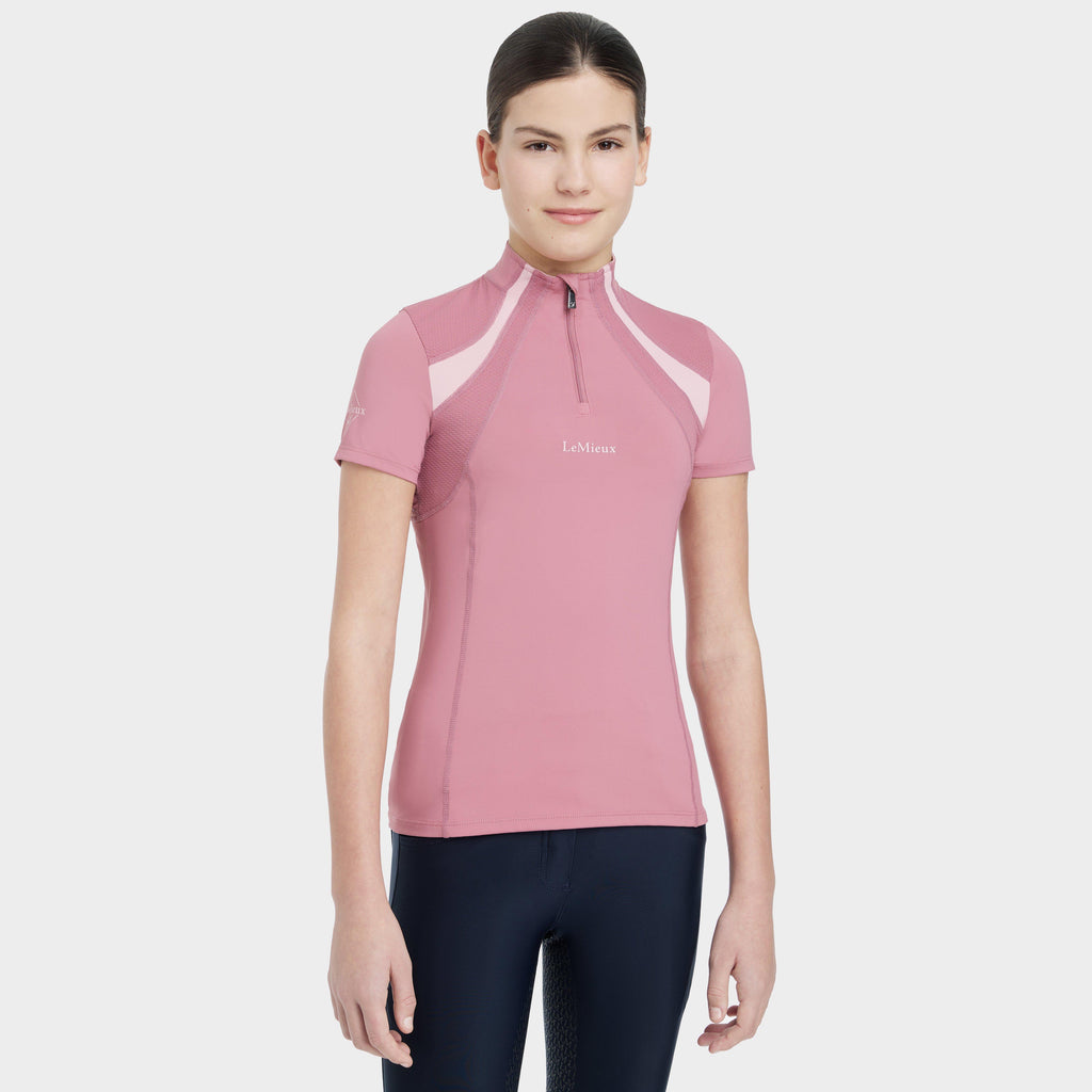 Young Rider Mia Mesh Short Sleeve Base Layer Peony