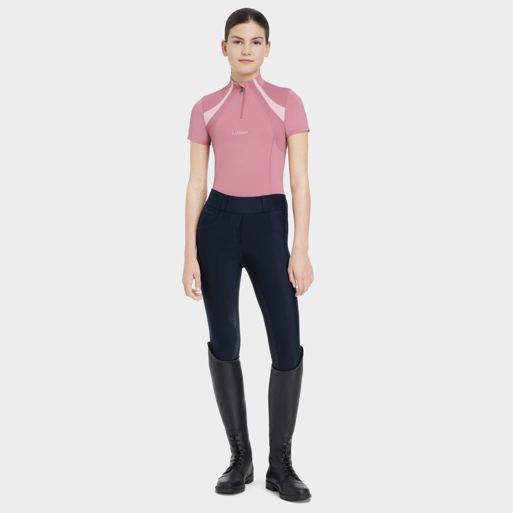 Young Rider Mia Mesh Short Sleeve Base Layer Peony
