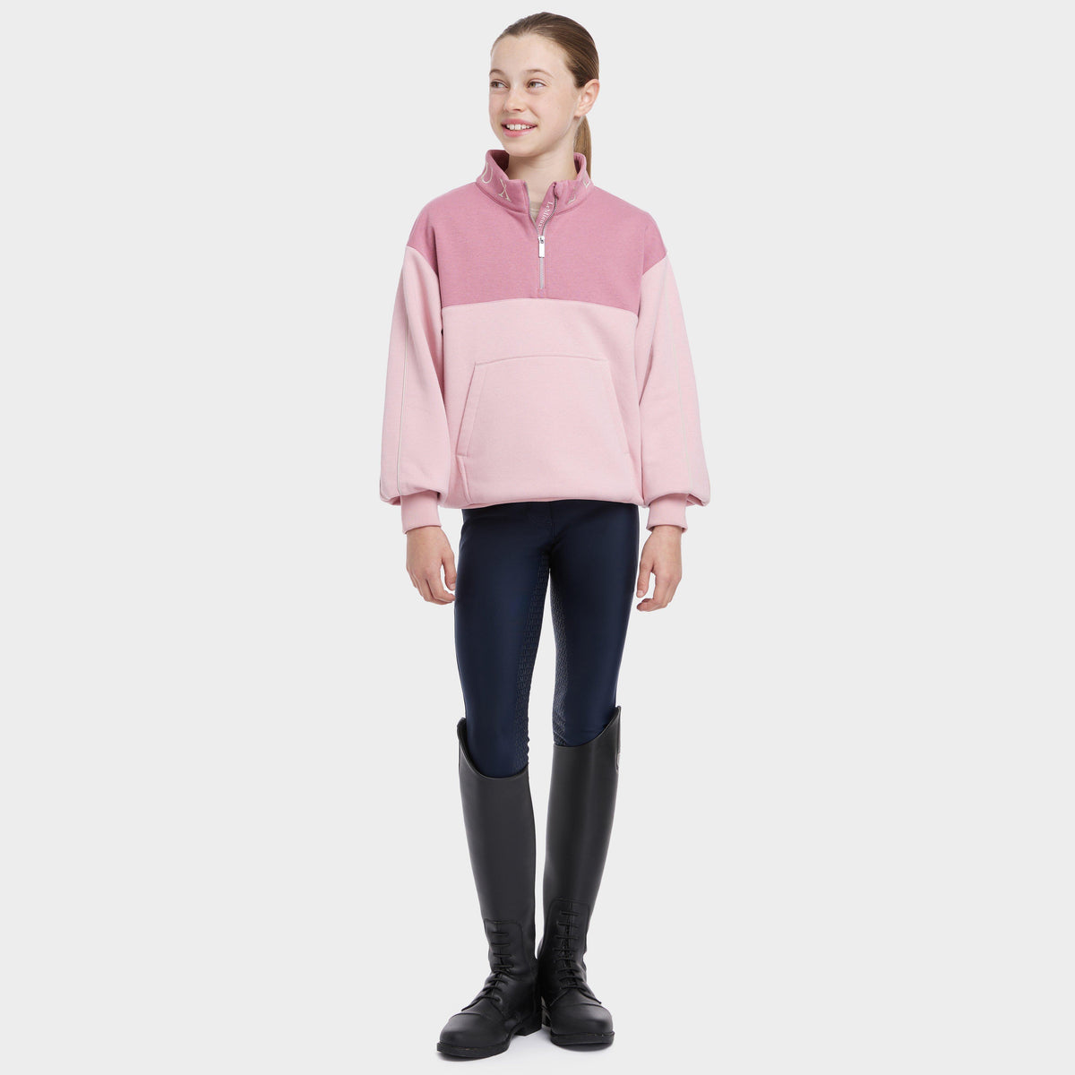 Young Rider Kate Quarter Zip Sweat Blossom