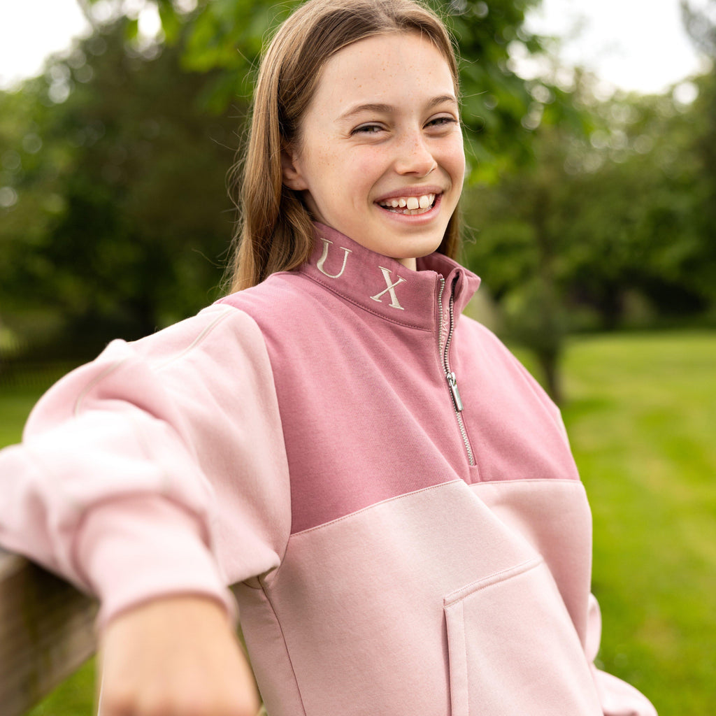 Young Rider Kate Quarter Zip Sweat Blossom