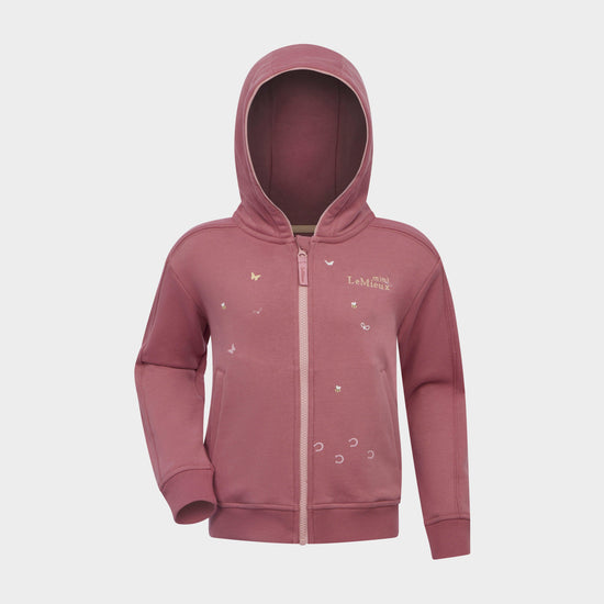 Mini Charlie Zip Through Hoodie Peony