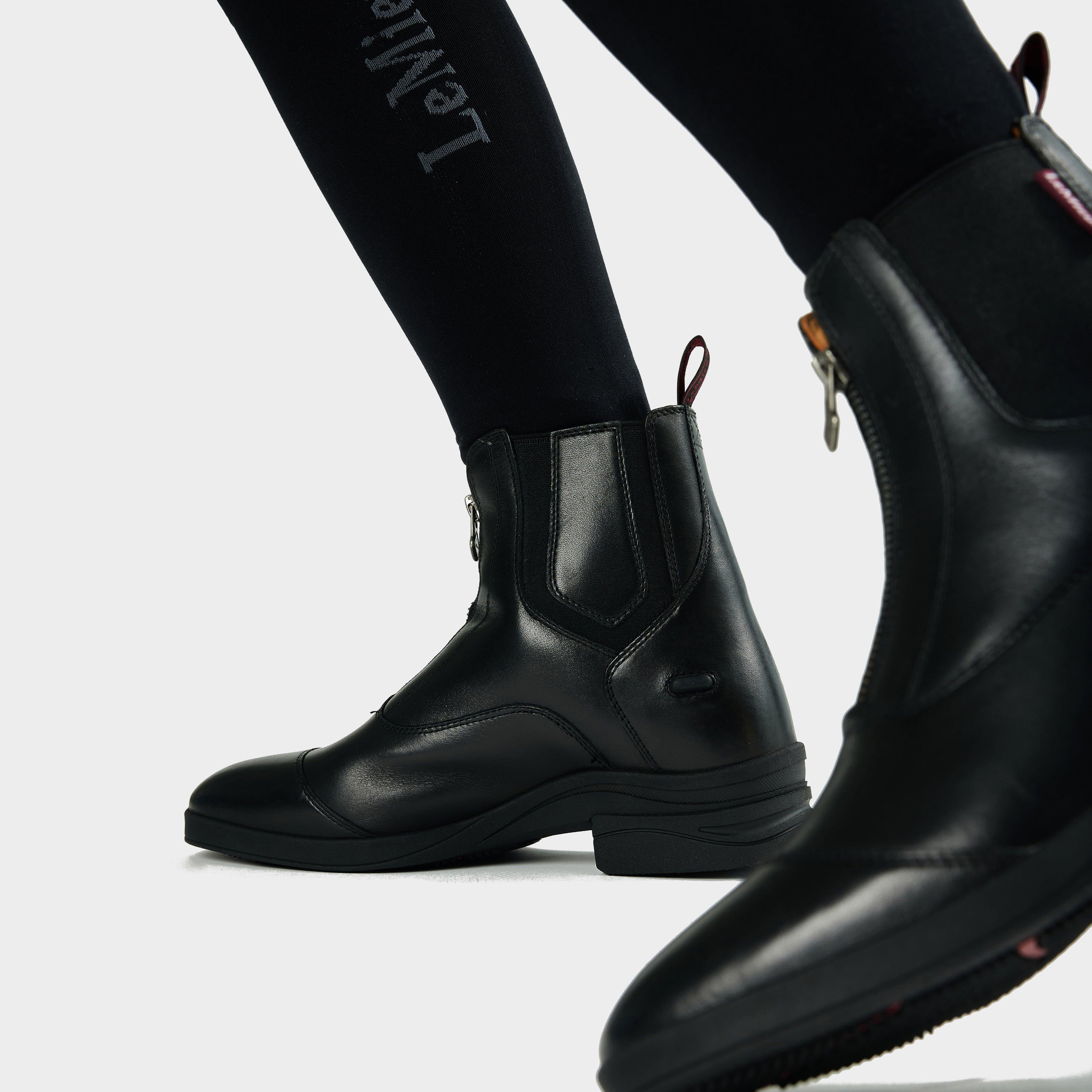 Kids Zip Paddock Boots Black