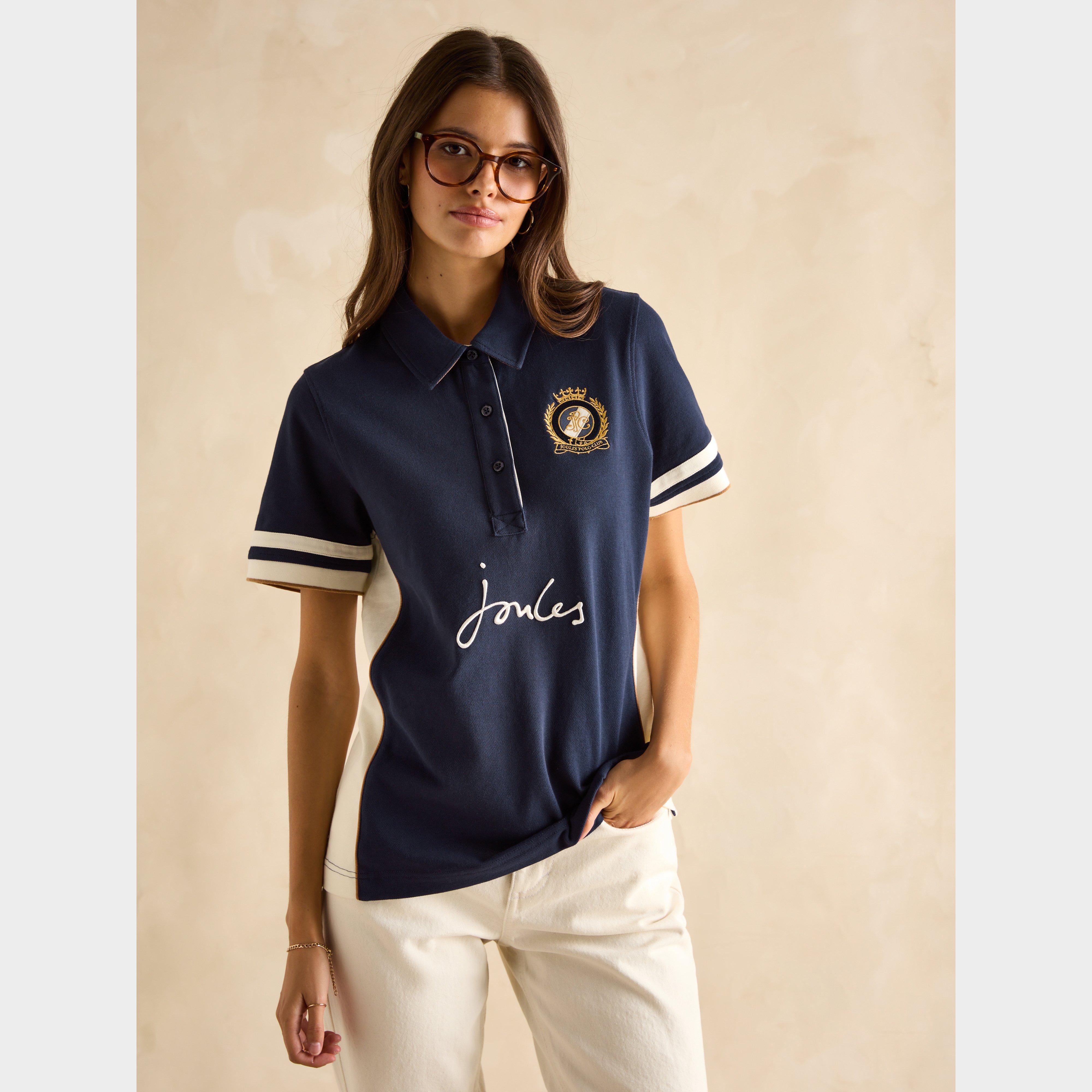 Womens Beaufort Short Sleeve Cotton Polo Shirt Navy