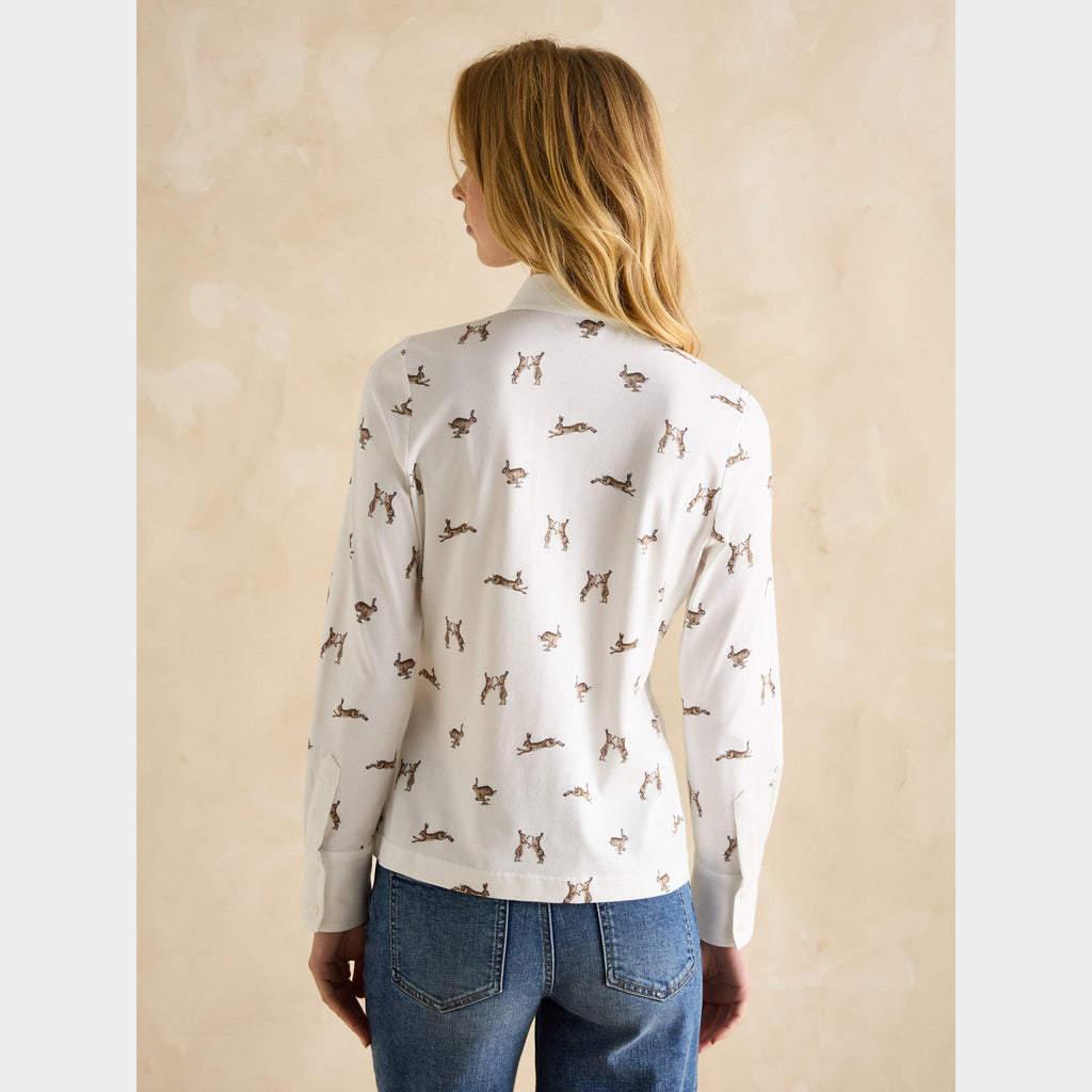 Womens Joules X Eleanor Tomlinson Jersey Shirt Cream Hares