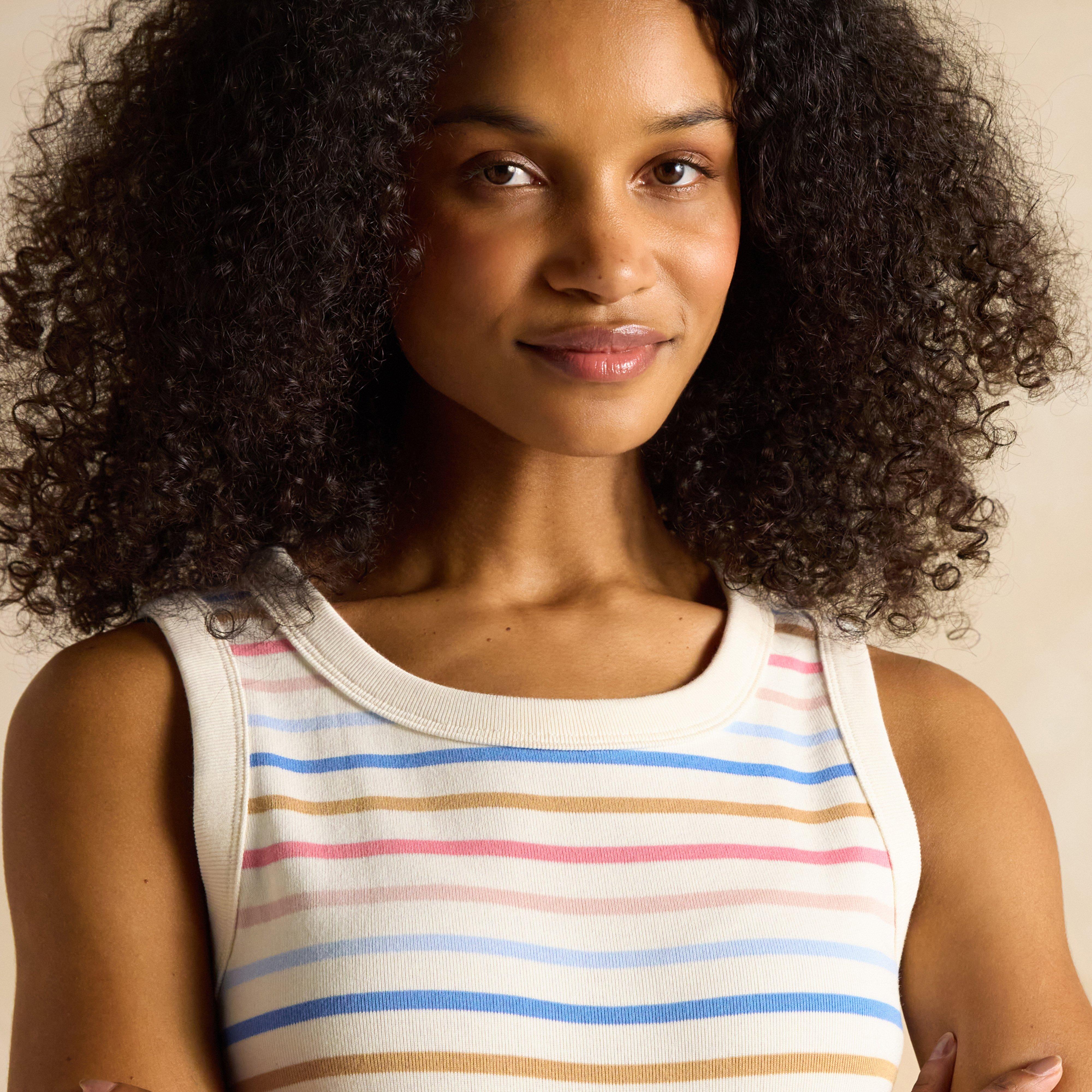 Womens Harbour Jersey Vest Multi Stripe