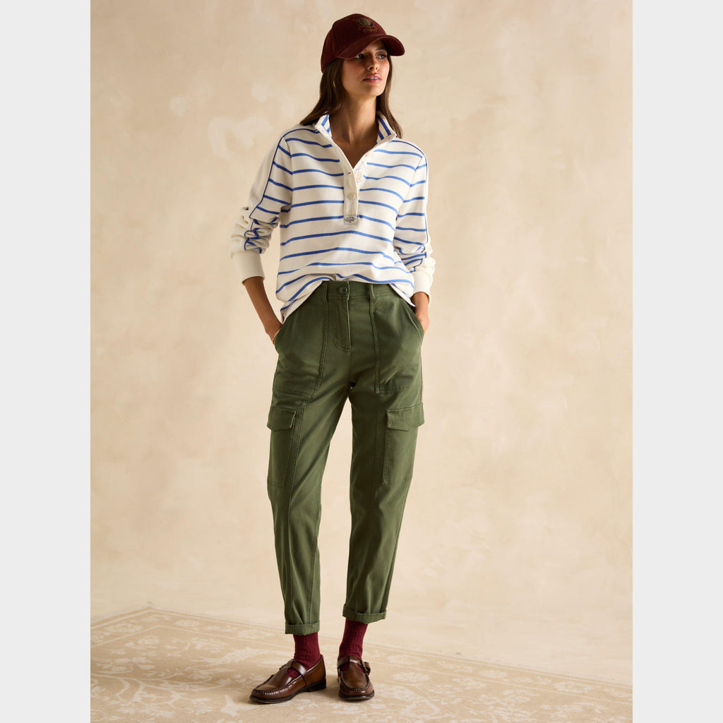 Womens Southwold Funnel Neck Sweatshirt Creme Blue