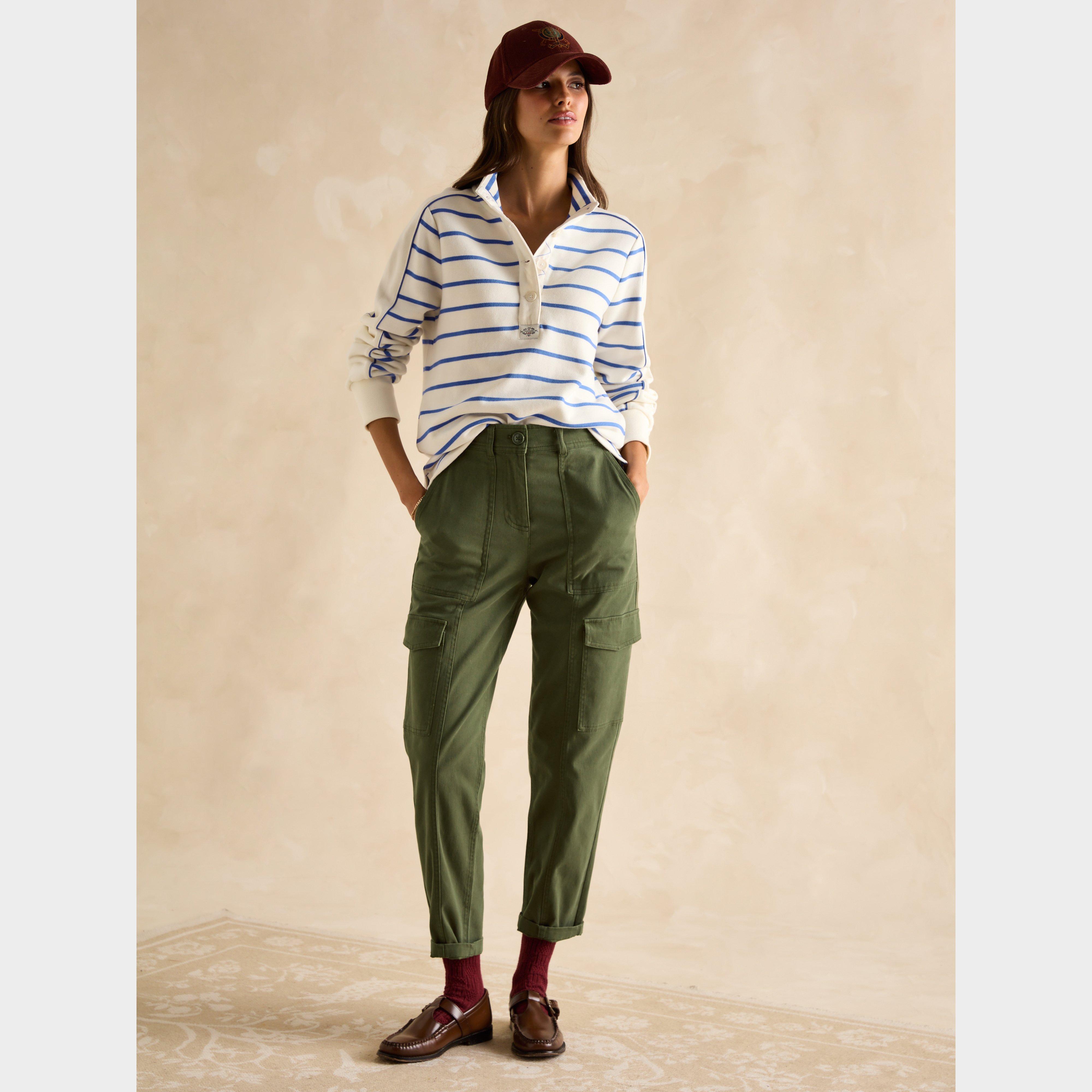 Womens Southwold Funnel Neck Sweatshirt Creme Blue