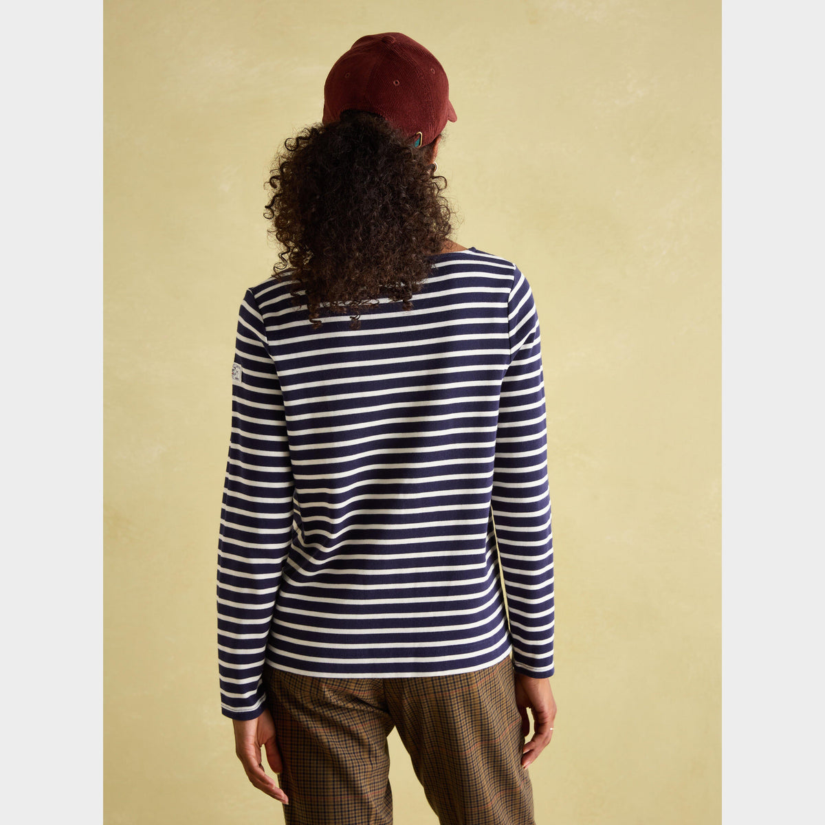 Womens Harbour Boat Neck Breton Top Navy Cream Stripe