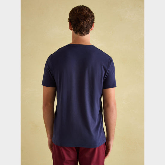 Mens Denton Jersey Crew Neck T-Shirt Navy