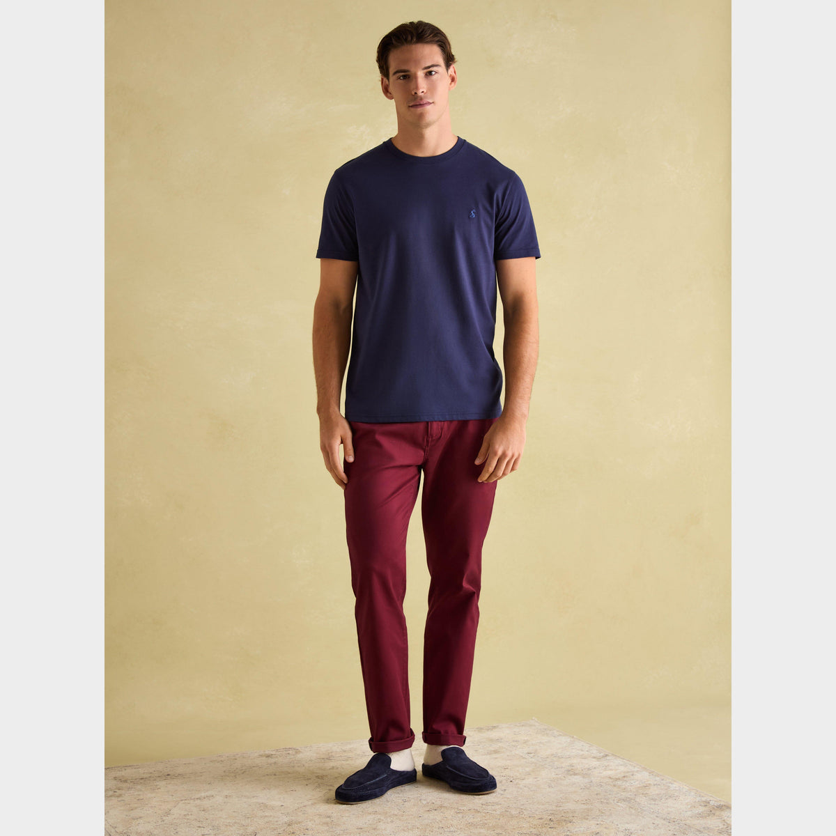 Mens Denton Jersey Crew Neck T-Shirt Navy