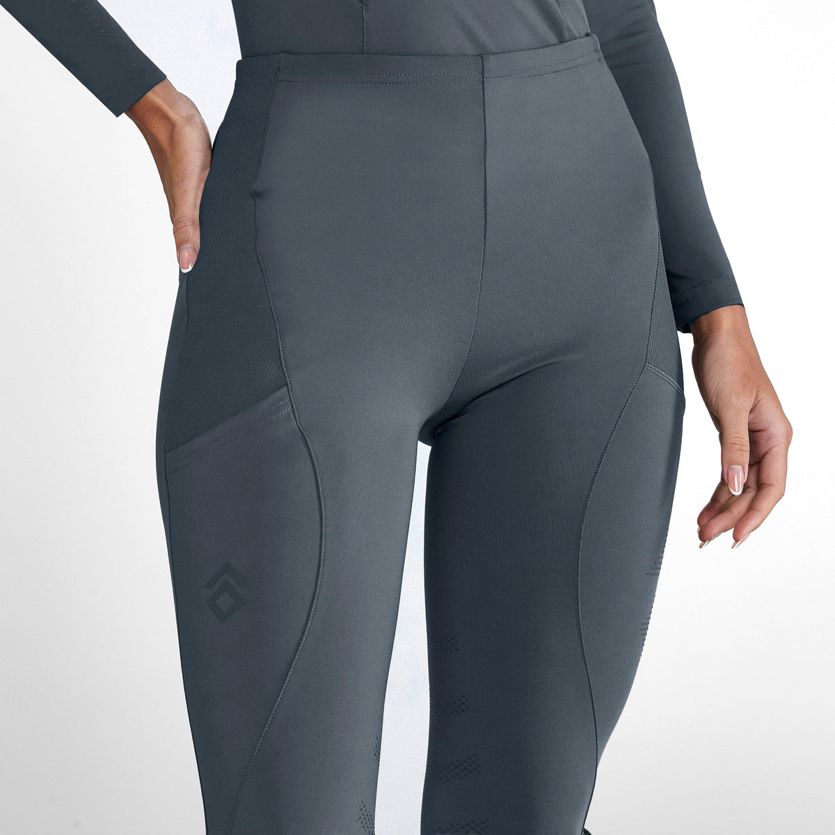 Womens Core Knee Patch Leggings Petrol