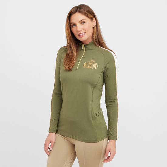 Womens Team Long Sleeved Base Layer Moss