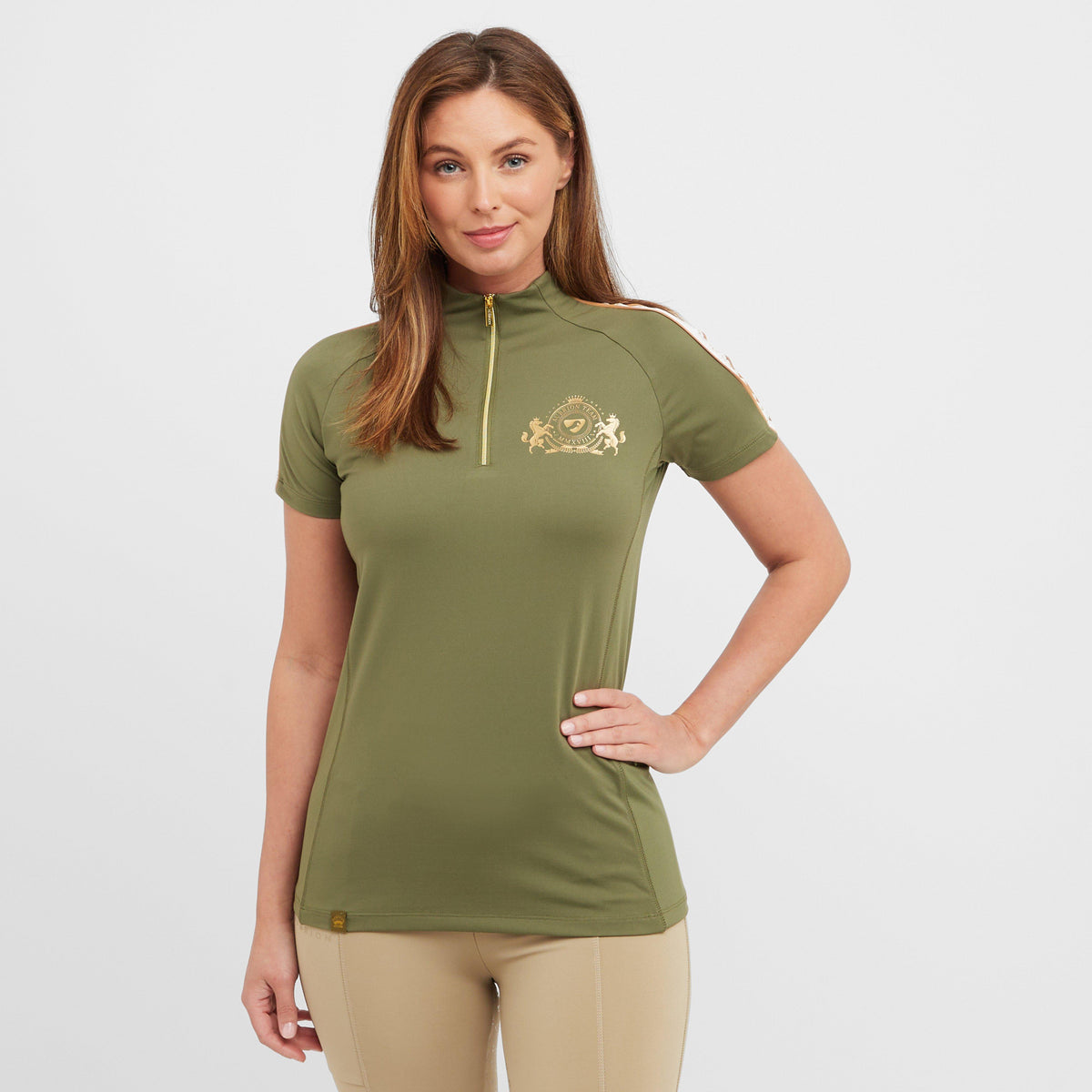 Womens Team Short Sleeved Base Layer Moss