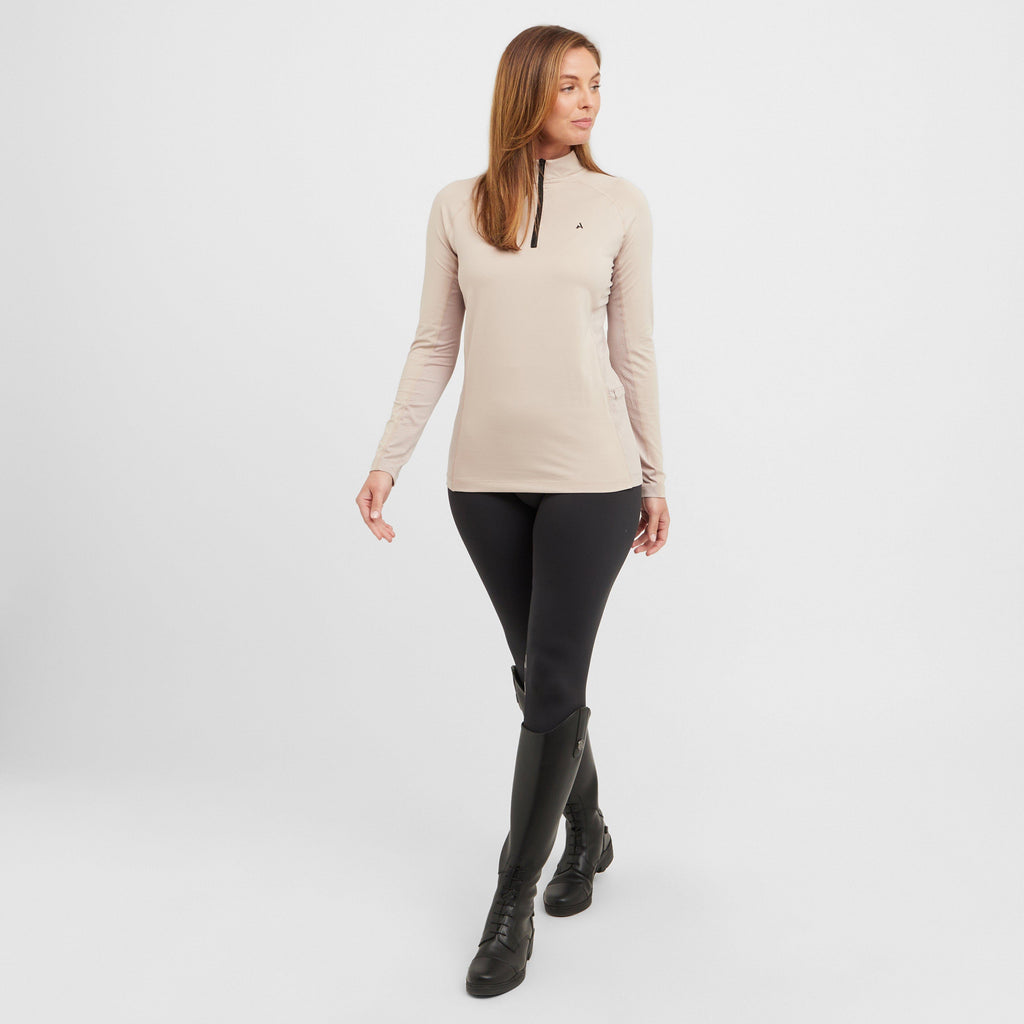Womens React Long Sleeve Base Layer Sand