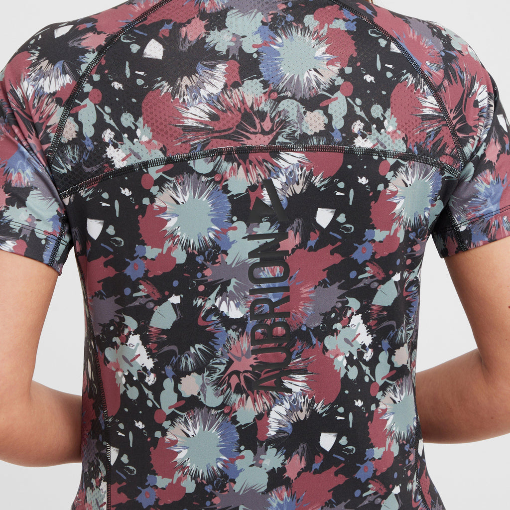 Womens React Short Sleeve Base Layer Abstract