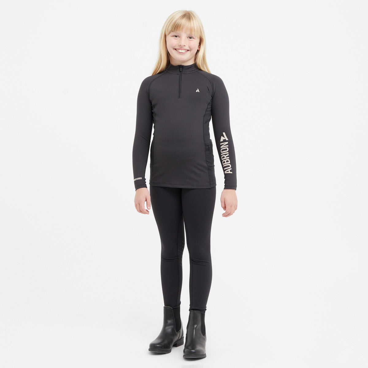 Young Rider React Long Sleeve Base Layer Shadow